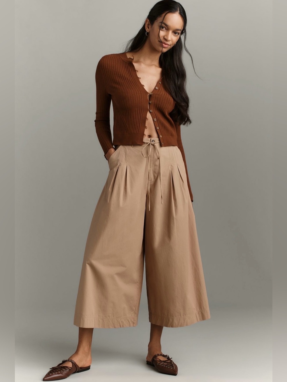 Damson Madder Tatiana Cotton Poplin Culotte Trousers Size US 12